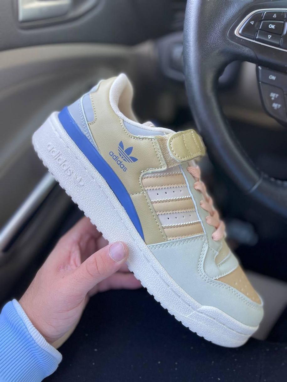 Кросівки Adidas Forum Beige Blue 8779 фото