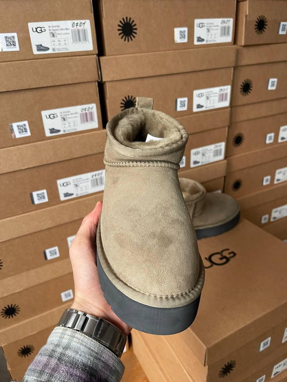 Зимние сапоги Ugg Ultra Mini Platform Khaki v2 9890 фото