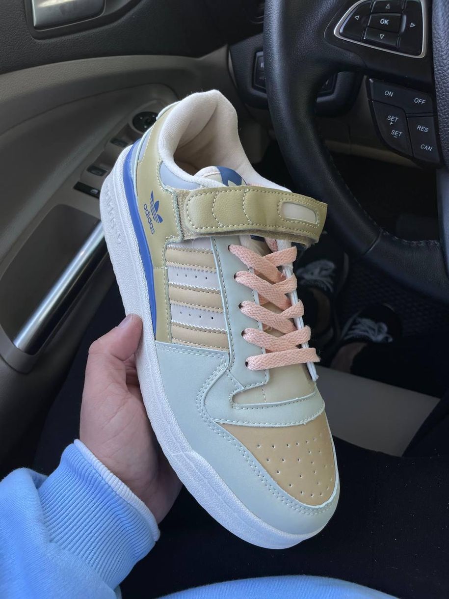 Кросівки Adidas Forum Beige Blue 8779 фото