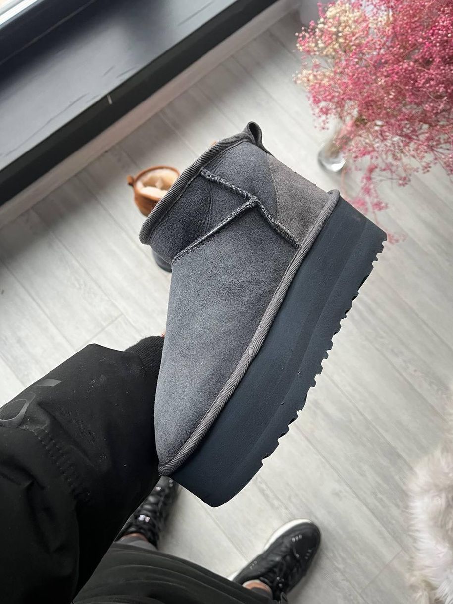 Зимние сапоги UGG Ultra Mini Platform Grey 5287 фото