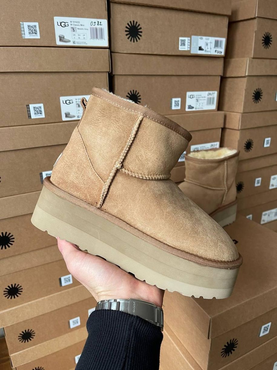 Зимові чоботи Ugg Mini Platform Chestnut 9907 фото