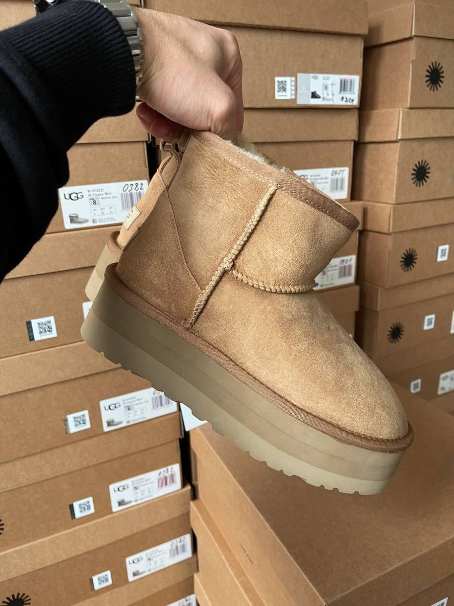 Зимові чоботи Ugg Mini Platform Chestnut 9907 фото