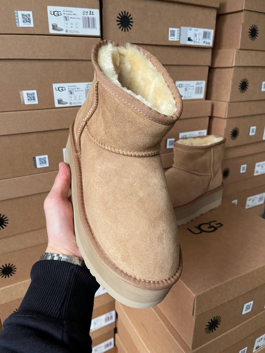 Зимові чоботи Ugg Mini Platform Chestnut 9907 фото