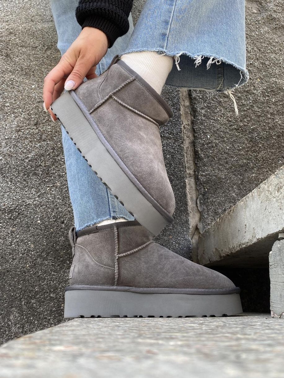 Зимние сапоги Ugg Classic Ultra Mini Platform Grey, 39