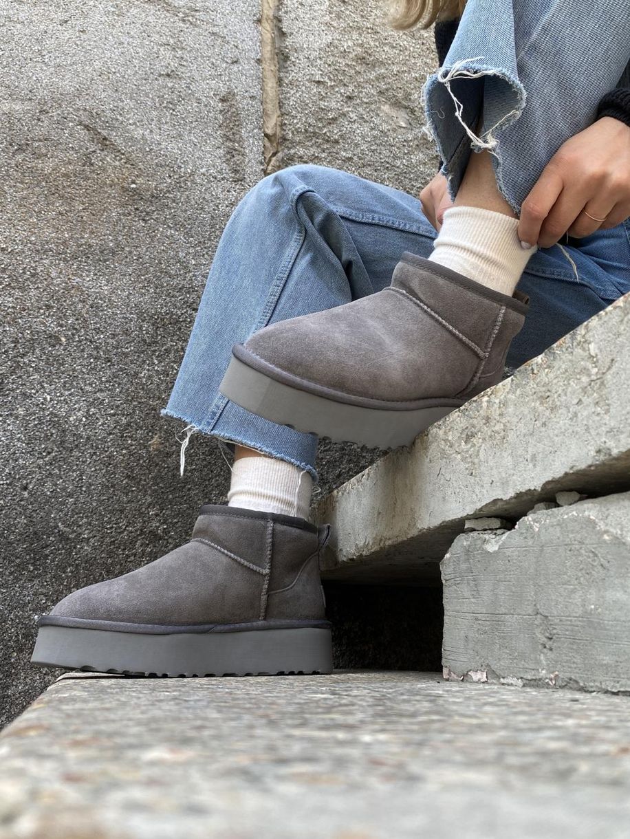 Зимние сапоги Ugg Classic Ultra Mini Platform Grey, 39