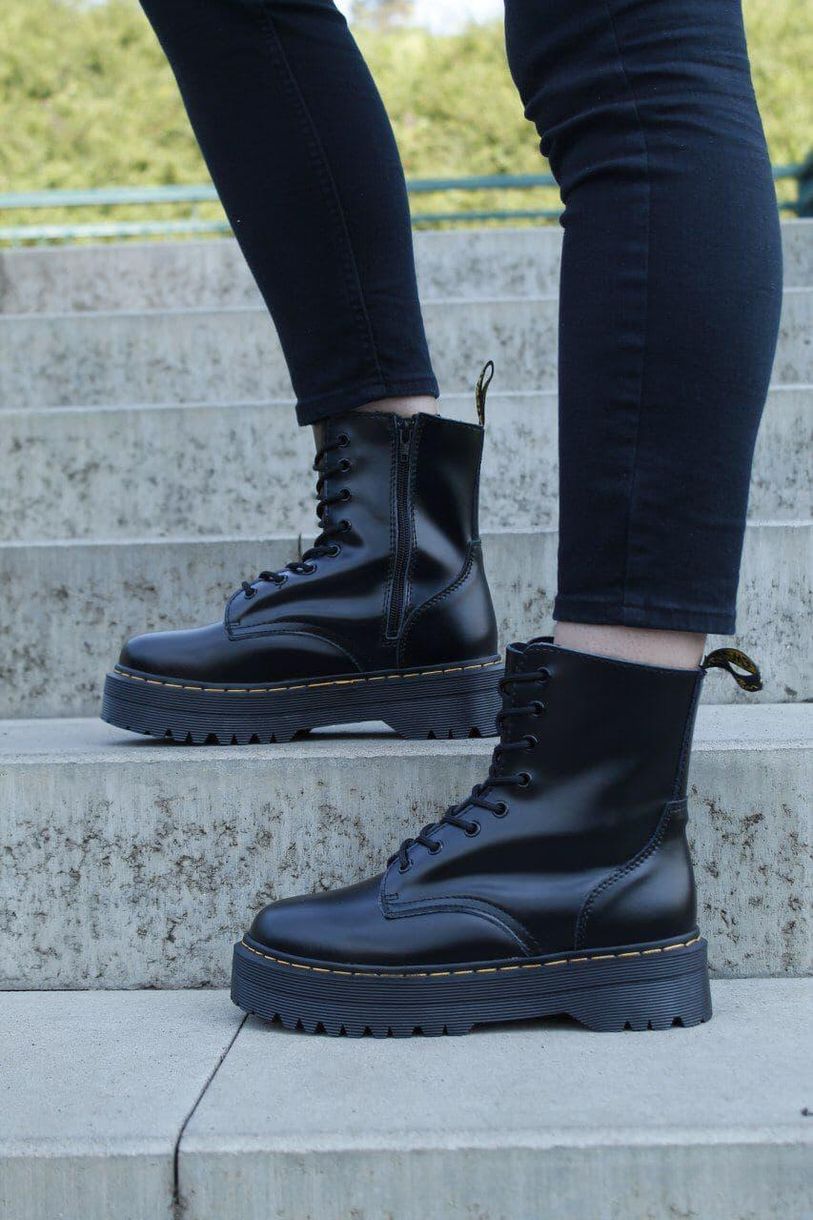 Черевики Dr. Martens JADON Black No Logo (Термо Змійка) 1 4349 фото