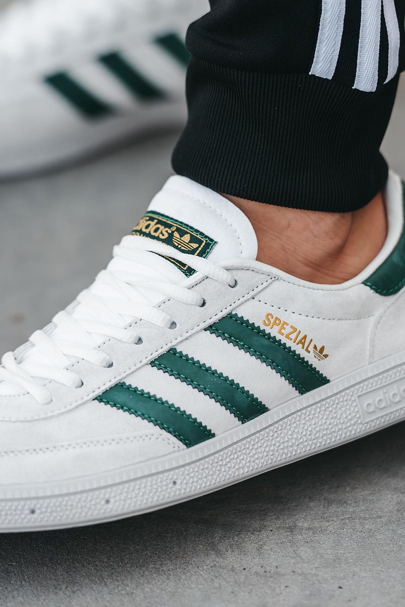 Кеди Adidas Spezial Handball White Green 9549 фото