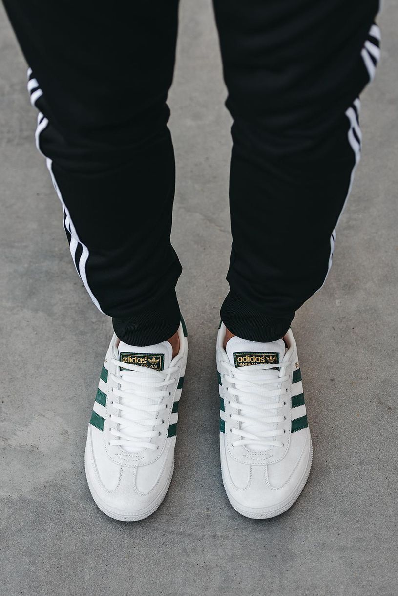 Кеди Adidas Spezial Handball White Green 9549 фото