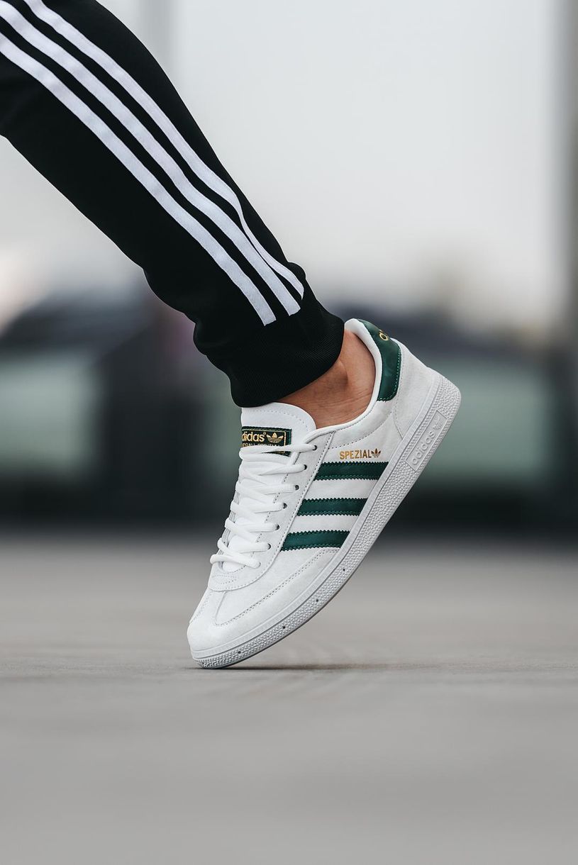 Кеди Adidas Spezial Handball White Green 9549 фото