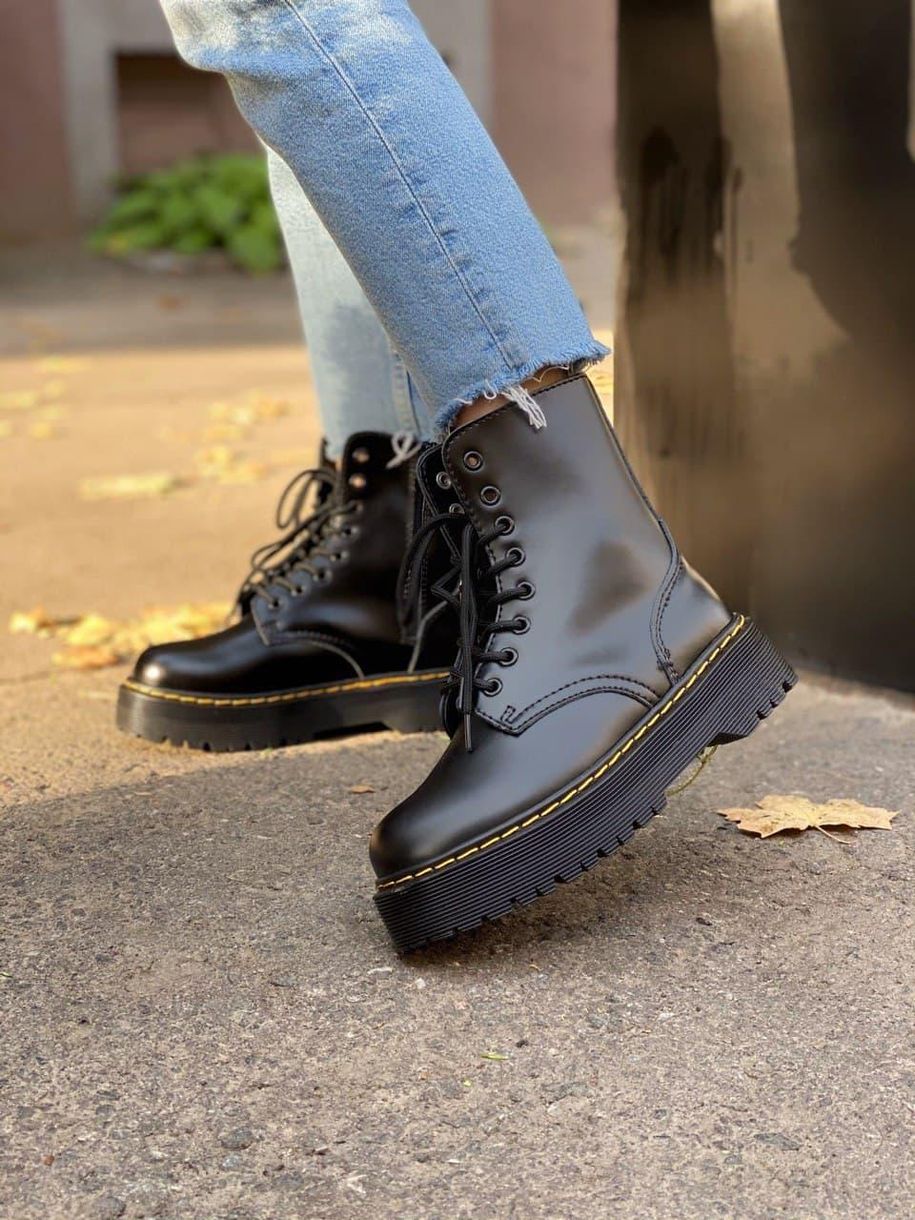 Черевики Dr. Martens JADON Black No Logo (Термо Змійка) 1 4349 фото