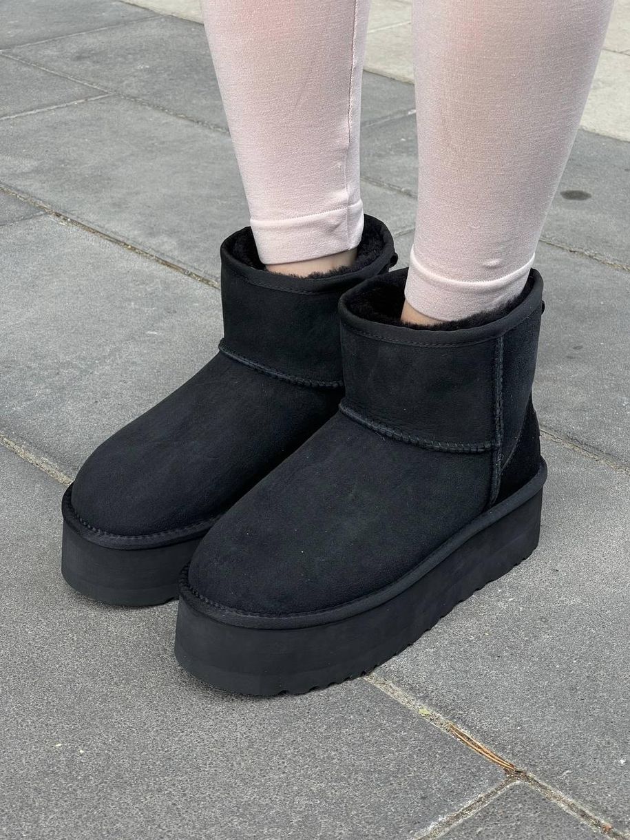 Зимние сапоги Ugg Mini Platform Black 9908 фото