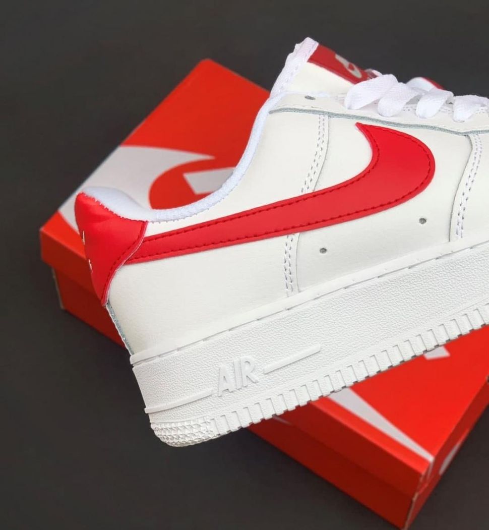 Кроссовки Nike Air Force 1 White Red 5 190 фото