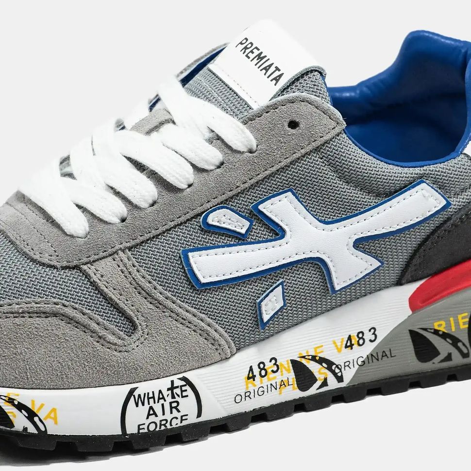 Premiata Mick Grey Blue Red