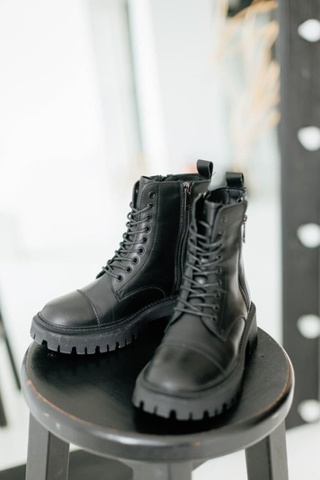 Зимові Черевики Balenciaga Boots Tractor Black Fur (No Logo) 6289 фото