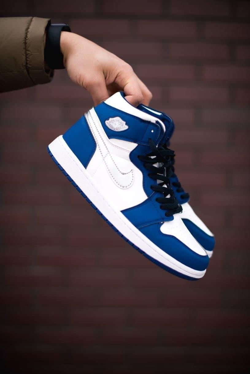 Nike Air Jordan 1 Retro Mid Blue White 1 2075 фото