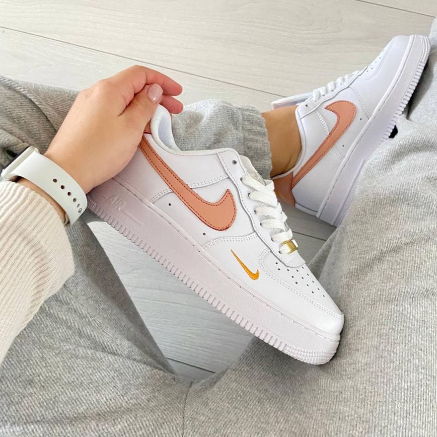 womens nike air force 1 white and gold