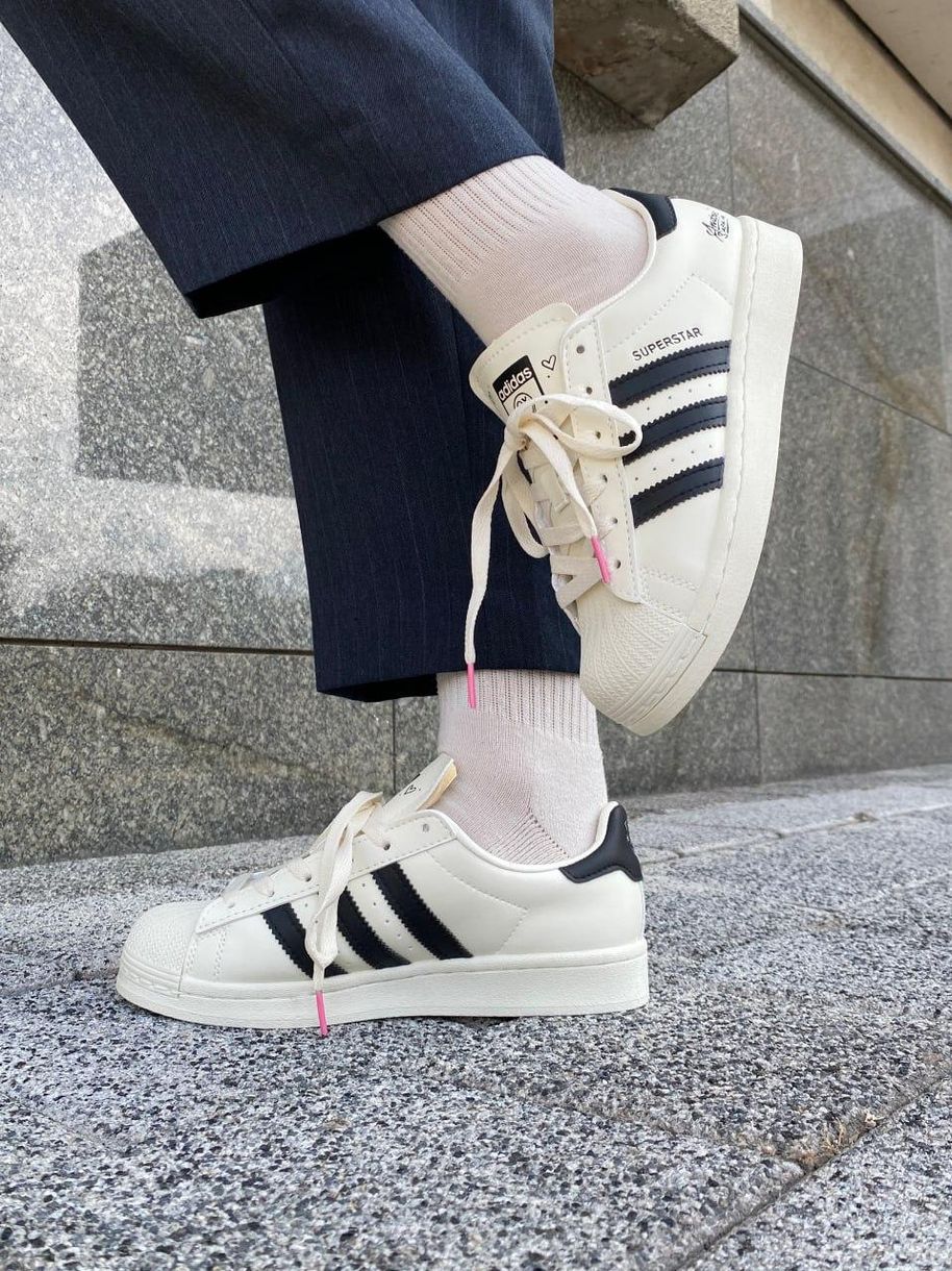 Кроссовки Adidas Superstar Cream Black Pink 9720 фото