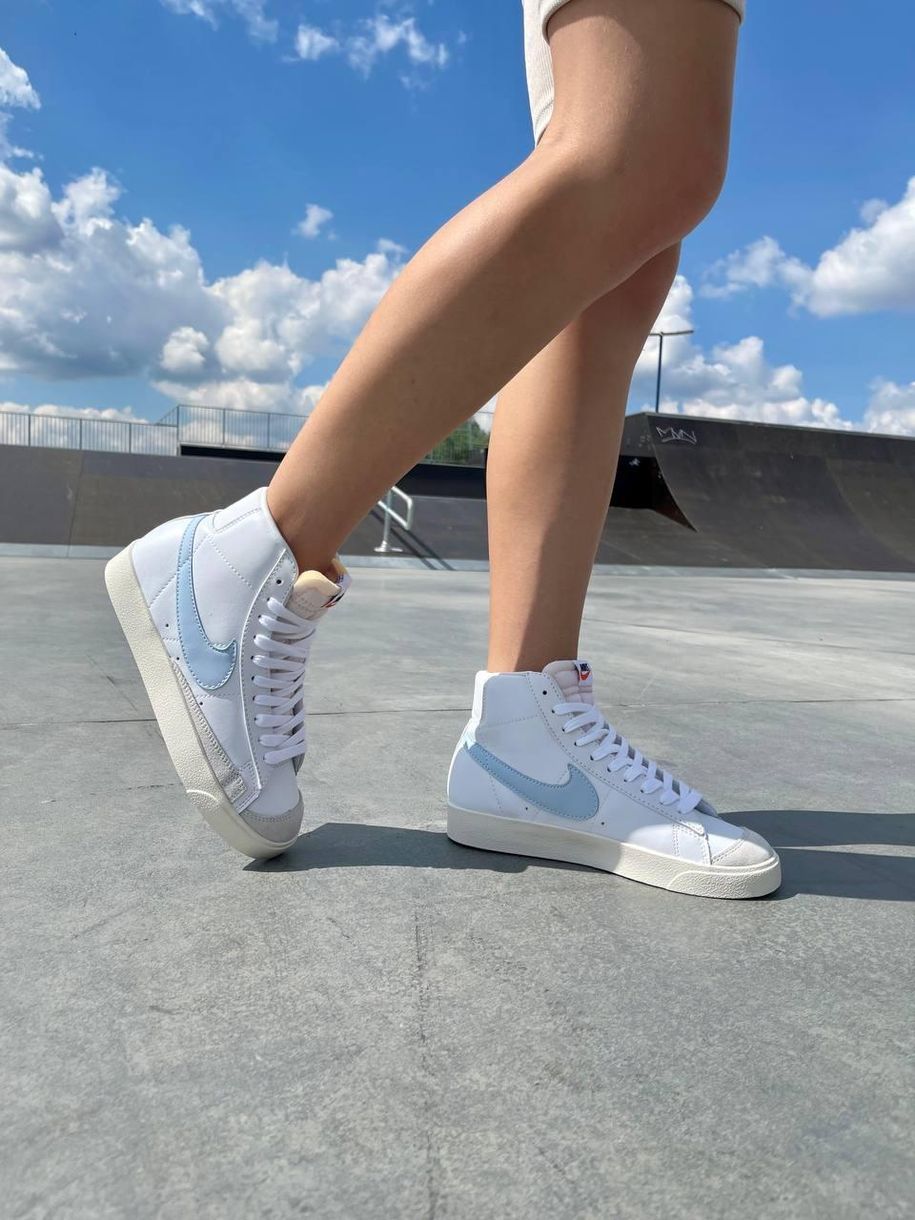 Кросівки Nike Blazer White «Blue Logo» 978 фото