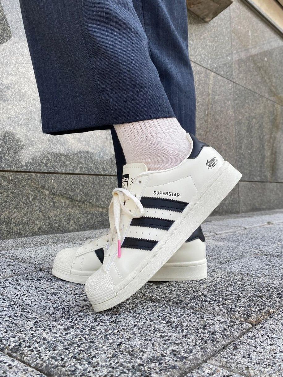 Кроссовки Adidas Superstar Cream Black Pink 9720 фото