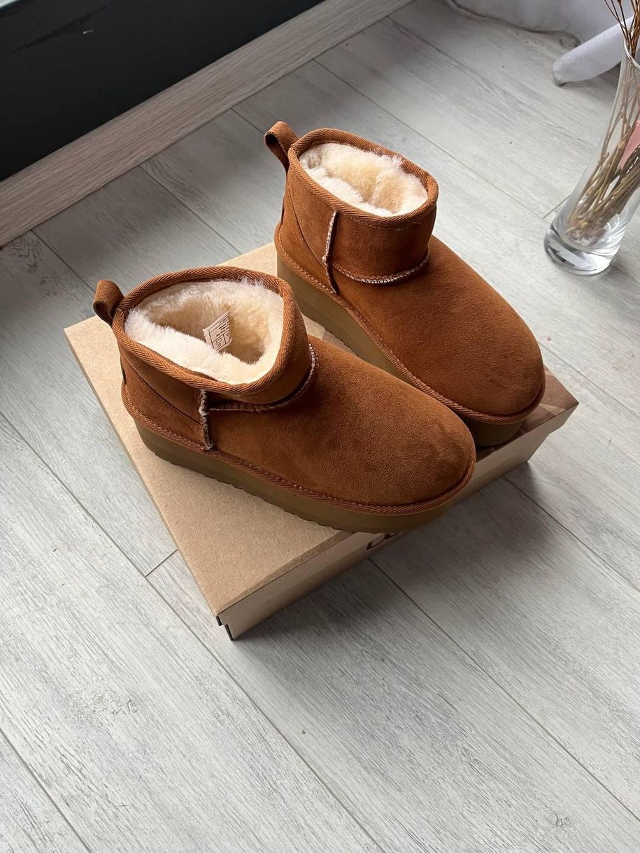 Зимові чоботи UGG Ultra Mini Platform Brown 5284 фото