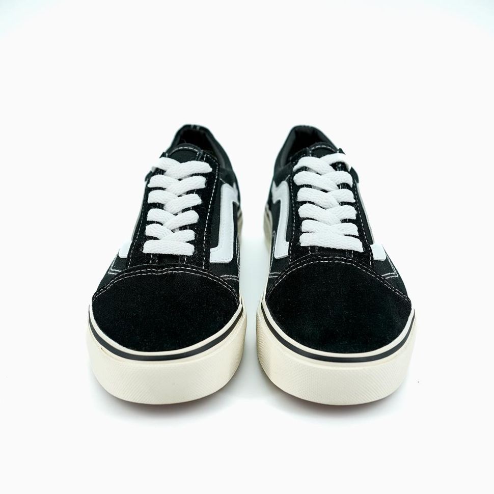 Кеди Vans Old Skool Classic Black White (Молочна підошва) 10363 фото