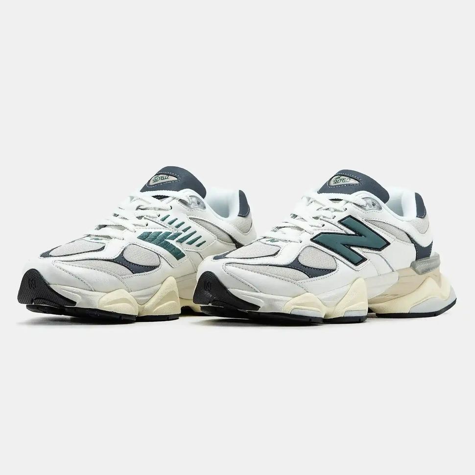 New Balance 9060 White Dark Green Cream