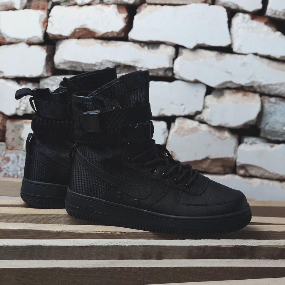 Кроссовки Nike Special Fled Air Force 1 Black 381 фото