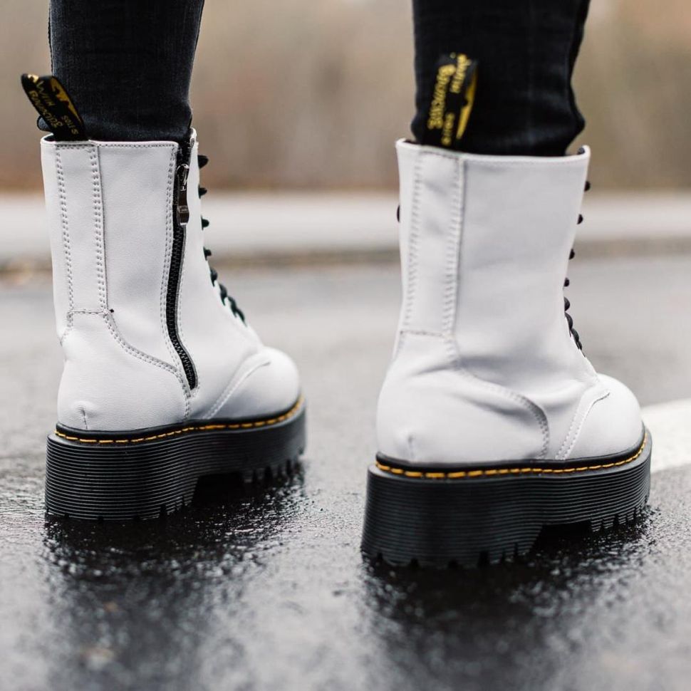 Зимові Черевики Dr. Martens JADON White Black No Logo 4318 фото