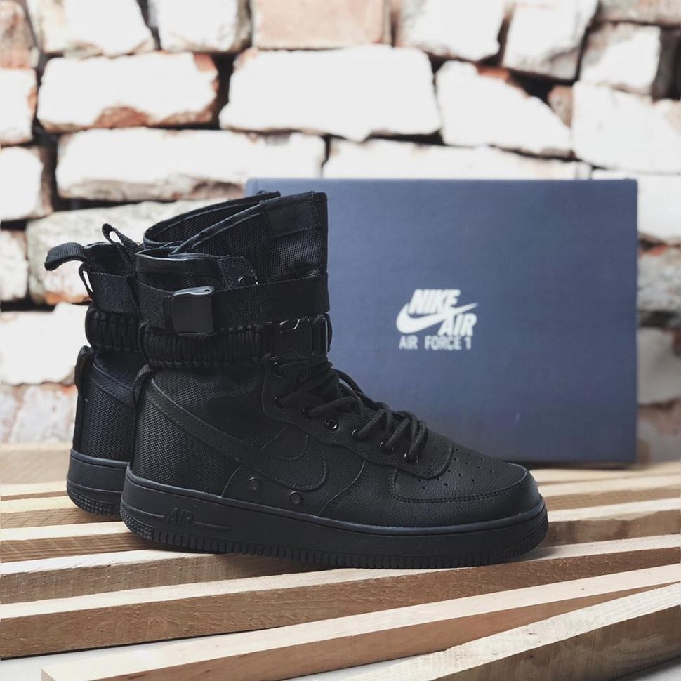 Nike Special Fled Air Force 1 Black 381 фото