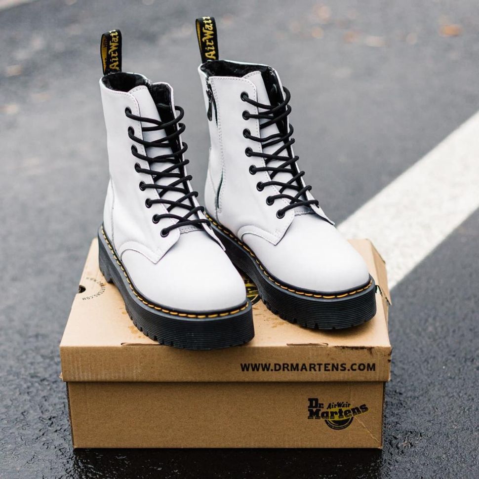 Зимові Черевики Dr. Martens JADON White Black No Logo 4318 фото