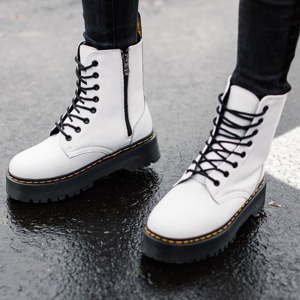 Зимові Черевики Dr. Martens JADON White Black No Logo 4318 фото