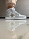 Баскетбольні кросівки Nike Air Jordan 1 Retro White Grey 6329 фото 10