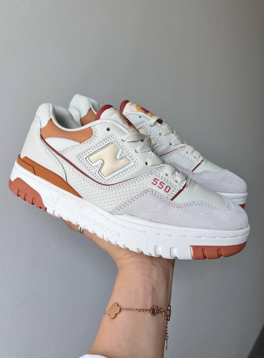 Кроссовки New Balance 550 White Orange 8000 фото