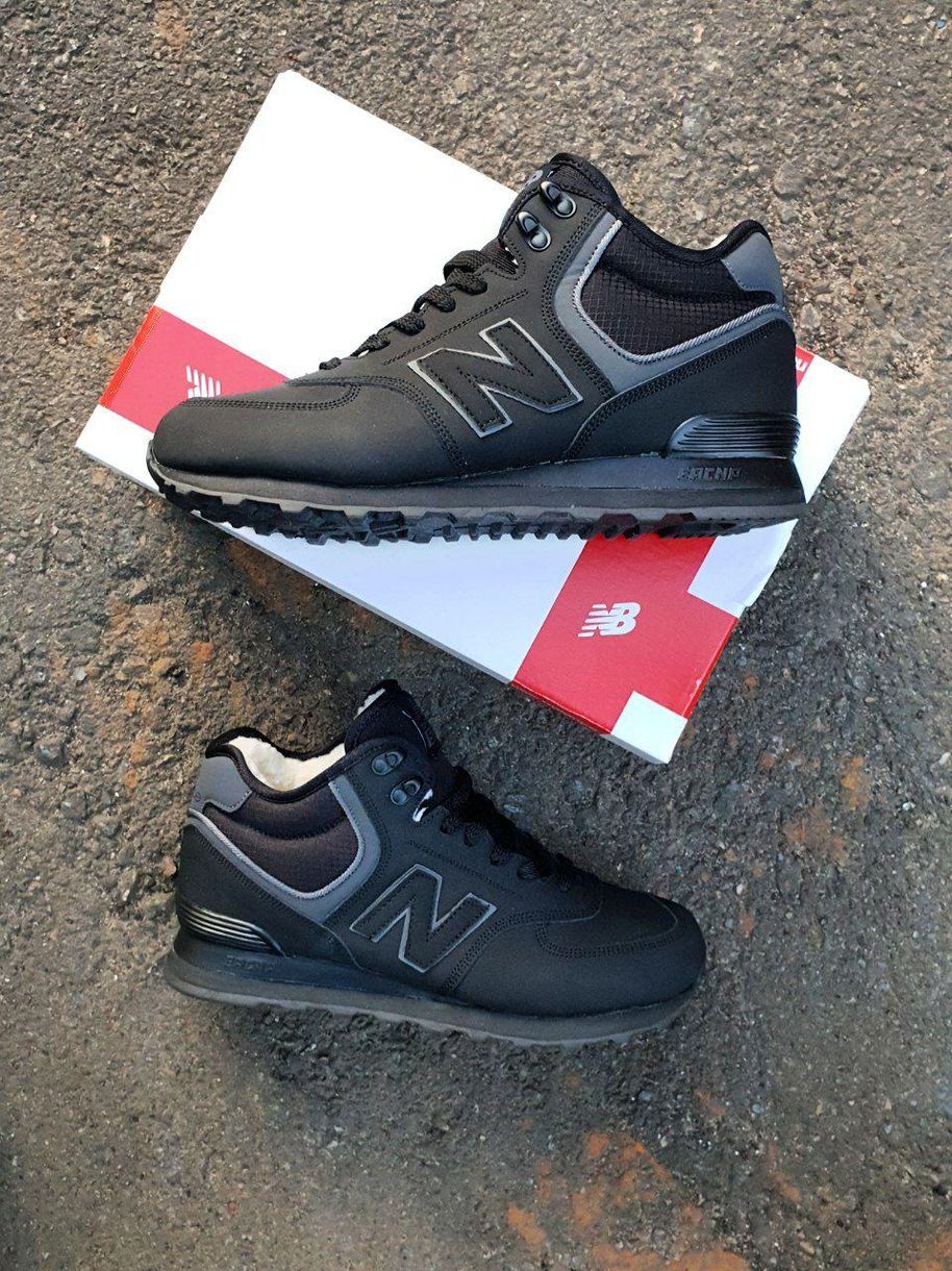 Зимові Кросівки New Balance 574 Boots Winter Leather Black Grey 3762 фото