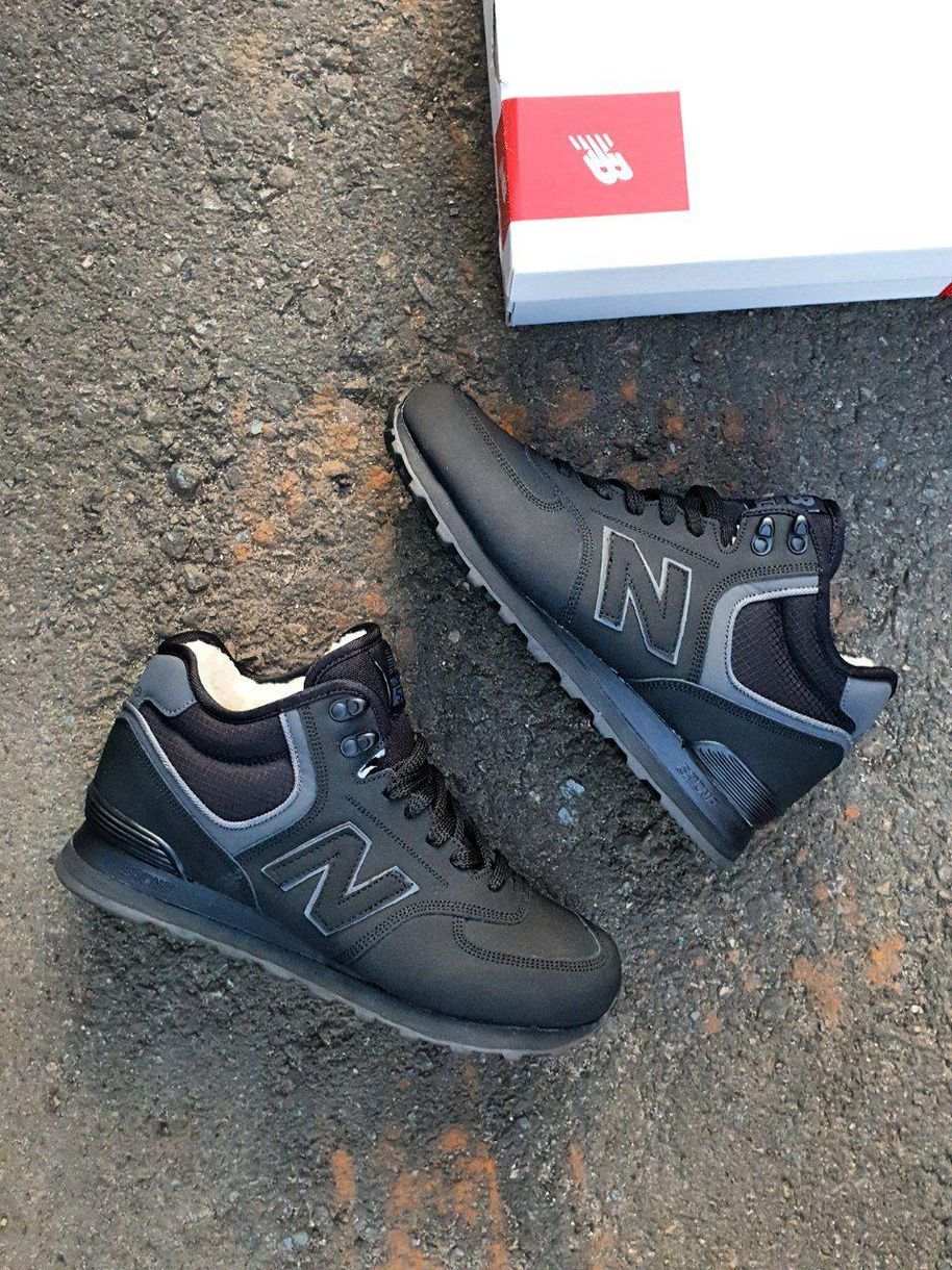 Зимові Кросівки New Balance 574 Boots Winter Leather Black Grey 3762 фото