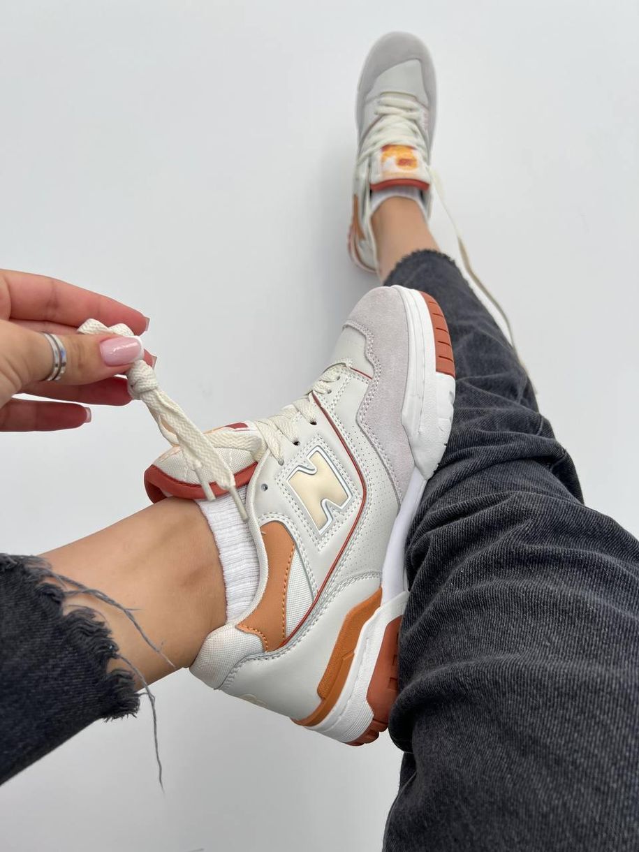 Кроссовки New Balance 550 White Orange 8000 фото