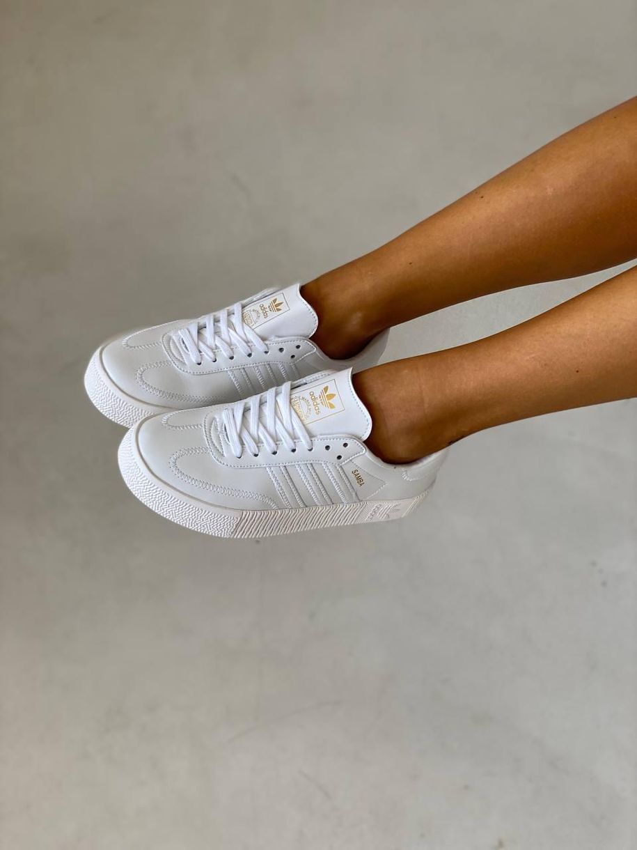 Кеди Adidas Samba All White Шкіра 2814 фото