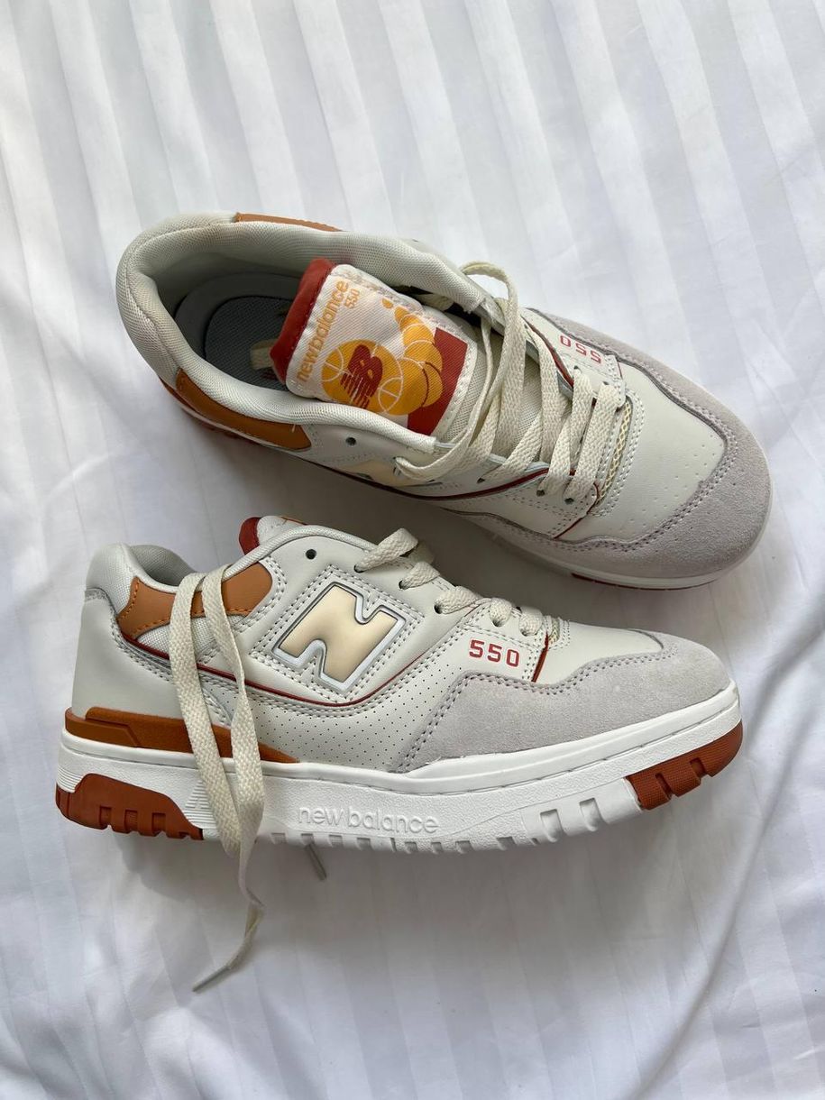 Кроссовки New Balance 550 White Orange 8000 фото