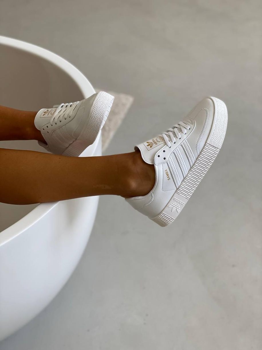 Кеди Adidas Samba All White Шкіра 2814 фото