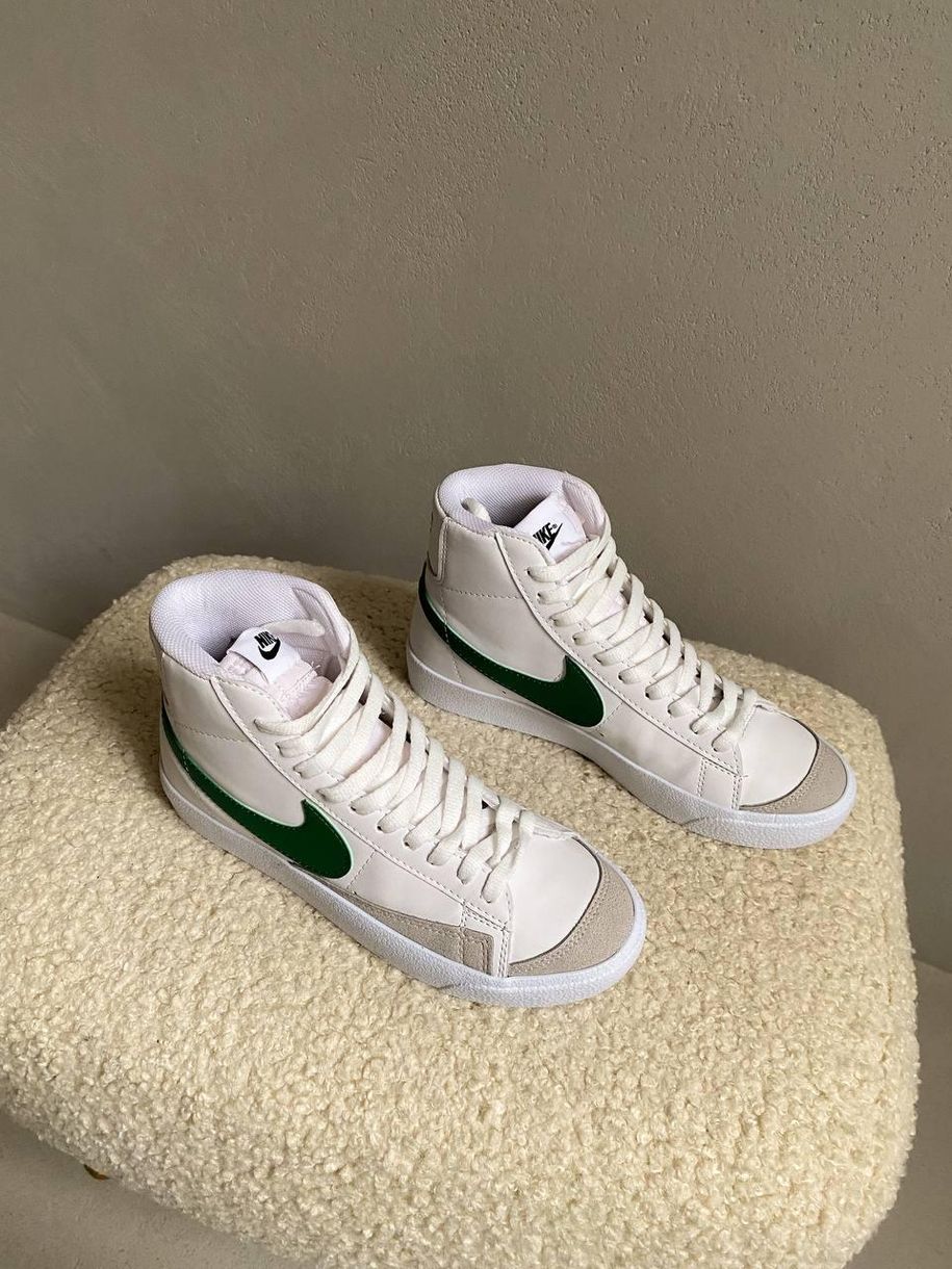 Кросівки Nike Blazer High White Green 7023 фото