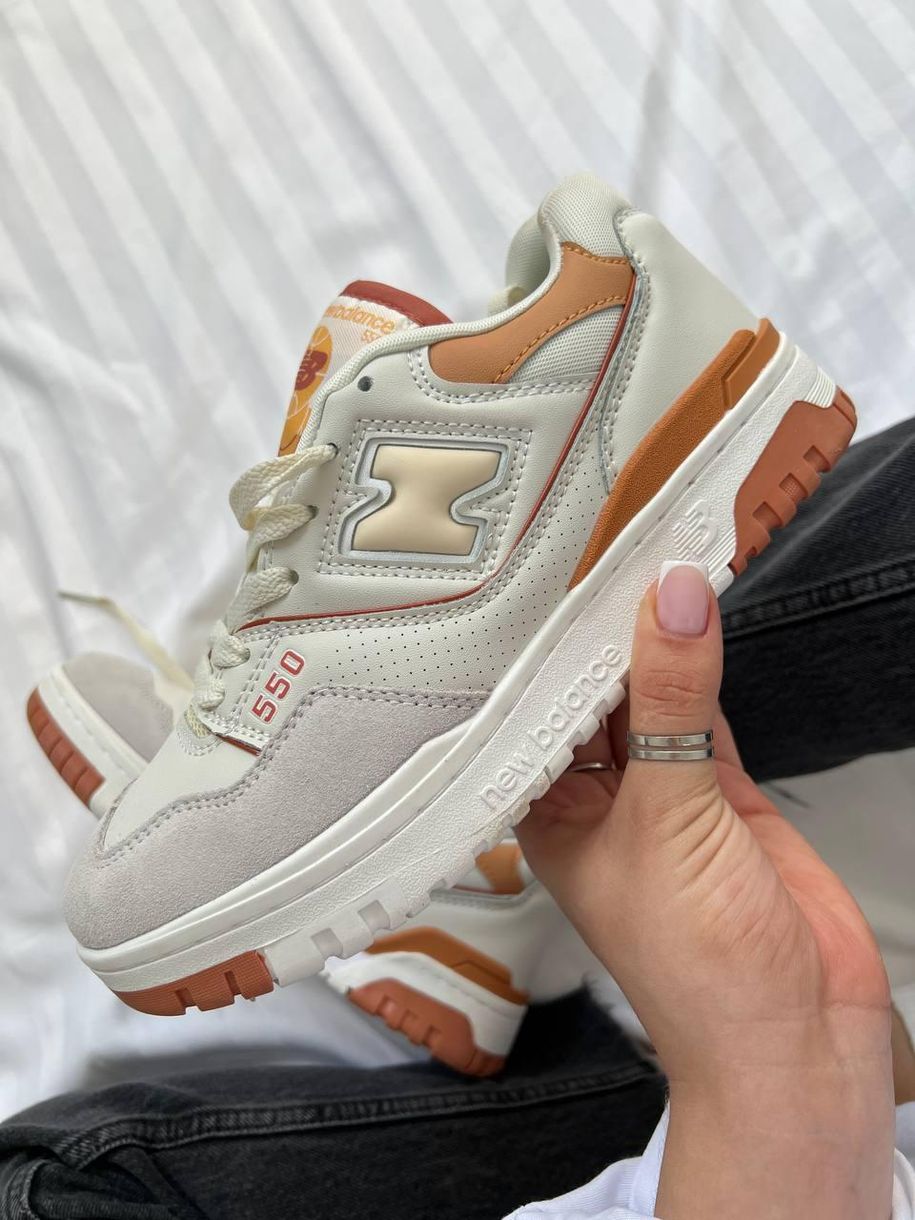 Кроссовки New Balance 550 White Orange 8000 фото