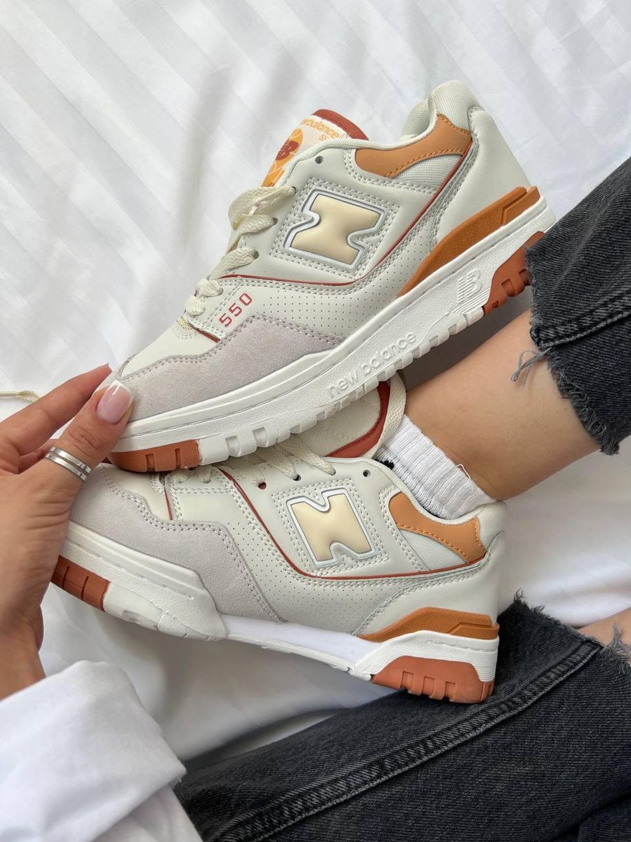 Кроссовки New Balance 550 White Orange 8000 фото