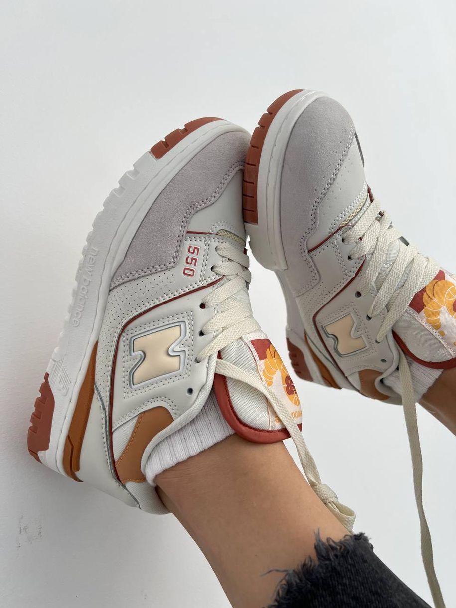 Кроссовки New Balance 550 White Orange 8000 фото