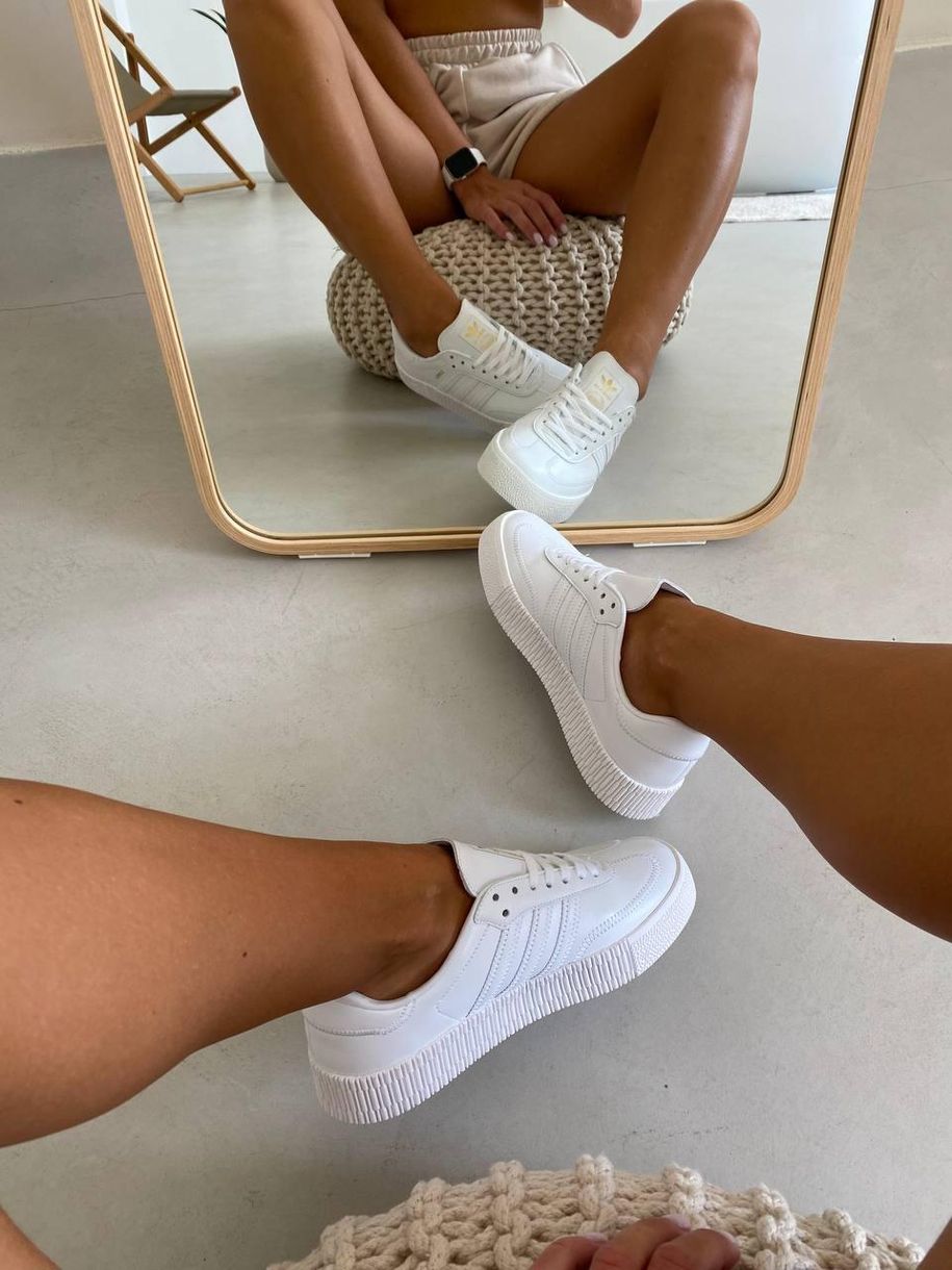 Кеди Adidas Samba All White Шкіра 2814 фото