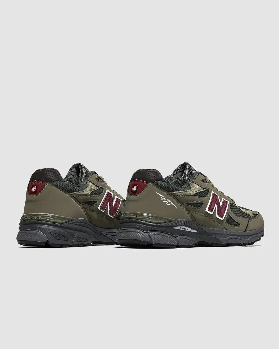 New Balance 990v3 Dark Olive Burgundy USA