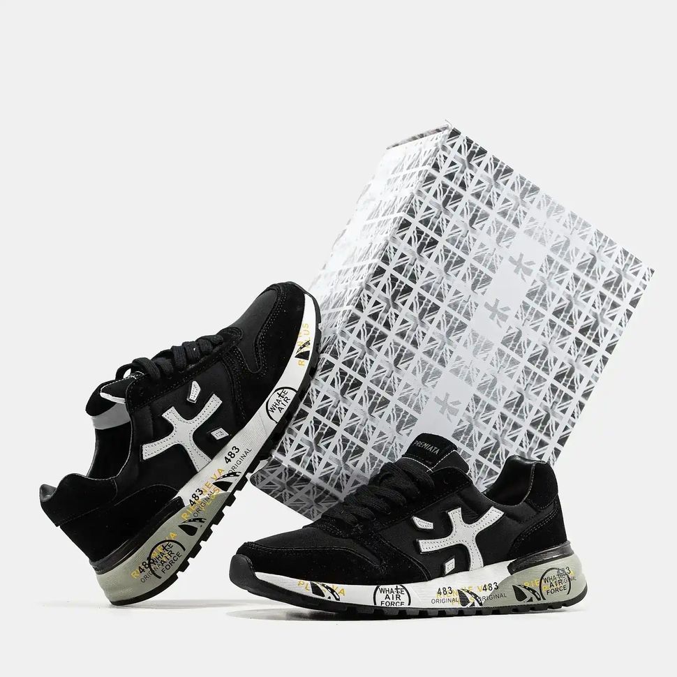Premiata Mick Black White Grey Sole