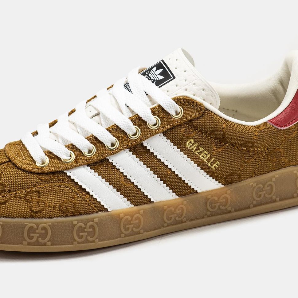 Кеди Adidas Gazelle x Gucci Brown 3302 фото