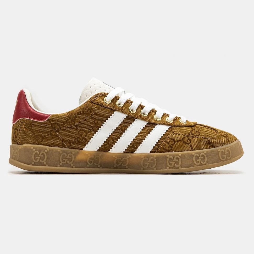 Кеди Adidas Gazelle x Gucci Brown 3302 фото