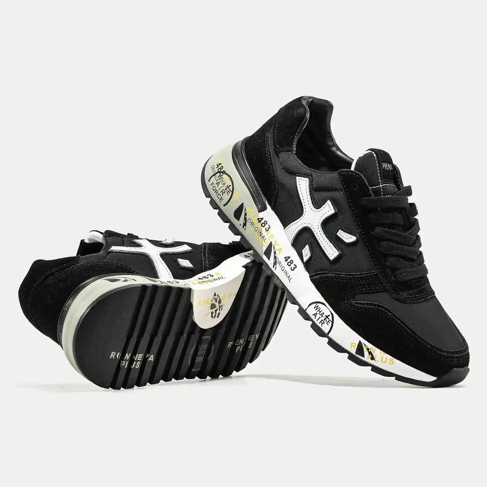 Premiata Mick Black White Grey Sole