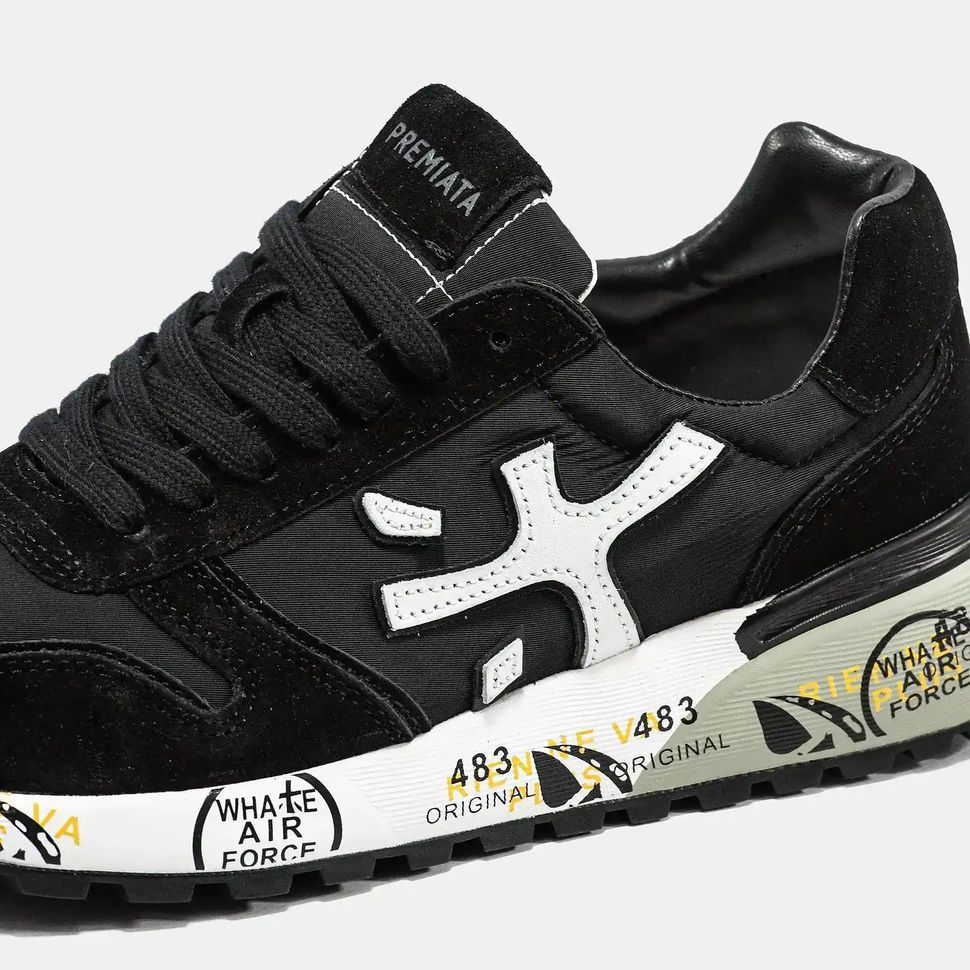 Premiata Mick Black White Grey Sole